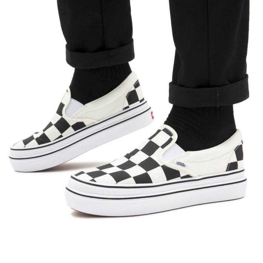 Vans Big Classics Checker Super ComfyCush Slip-On Ayakkabi Beyaz | VN223Q1TK39
