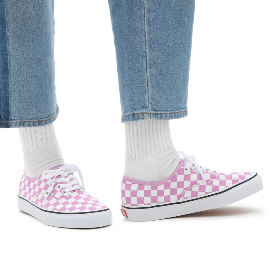 Vans Checkerboard Authentic Ayakkabi Pembe | VN938T0PQ79