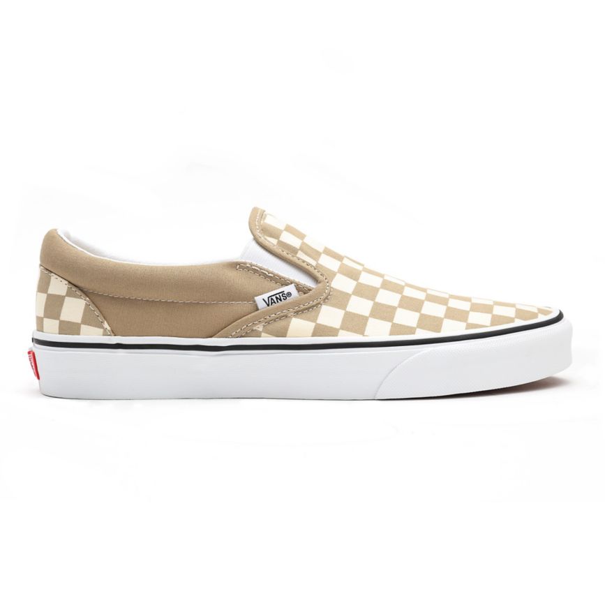 Vans Checkerboard Klasik Slip-On Ayakkabi Bej Rengi | VN389D8MS31