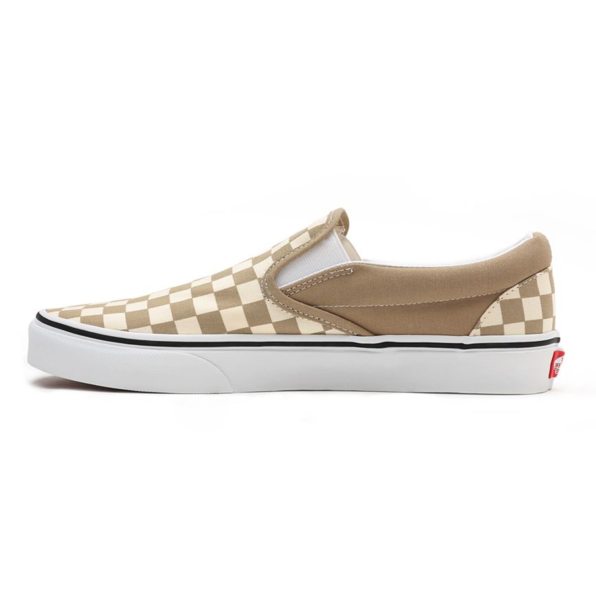 Vans Checkerboard Klasik Slip-On Ayakkabi Bej Rengi | VN389D8MS31