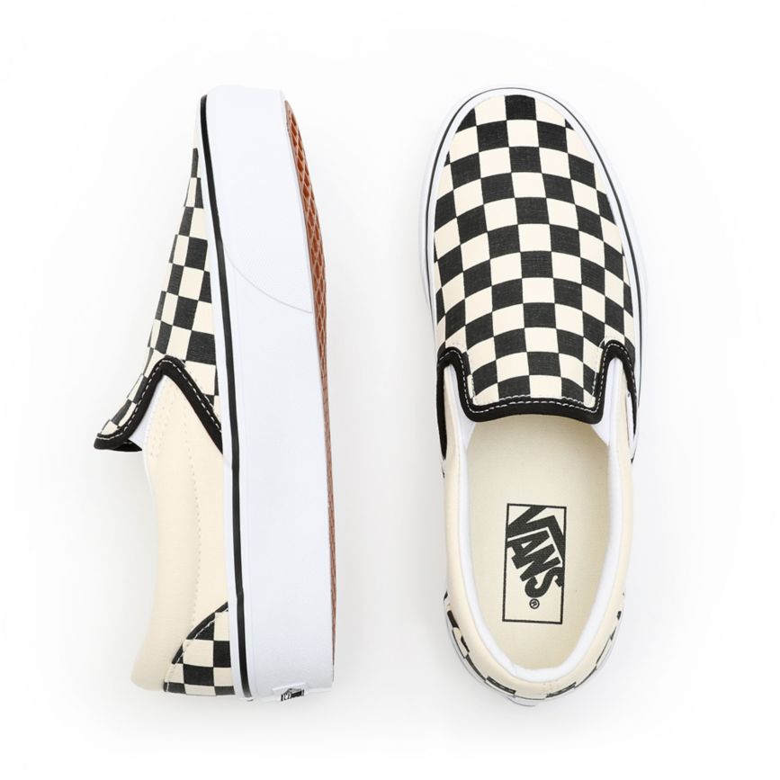 Vans Checkerboard Klasik Slip-On Platform Ayakkabi Siyah | VN004X1TZ65