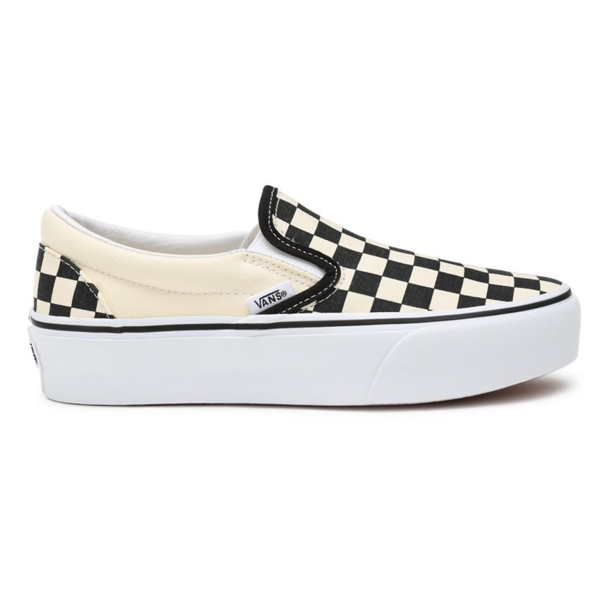 Vans Checkerboard Klasik Slip-On Platform Ayakkabi Siyah | VN004X1TZ65