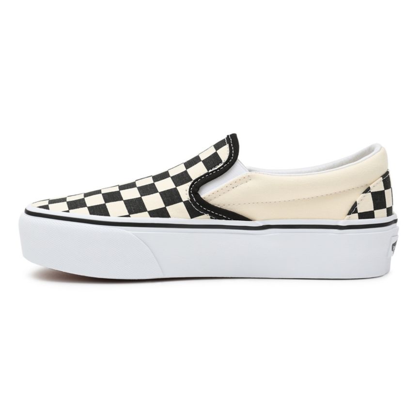 Vans Checkerboard Klasik Slip-On Platform Ayakkabi Siyah | VN004X1TZ65