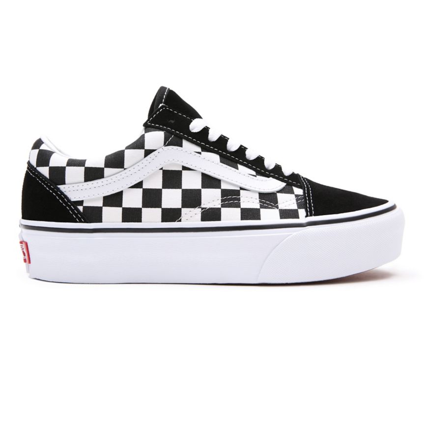 Vans Checkerboard Old Skool Platform Ayakkabi Siyah | VN639N7AA96