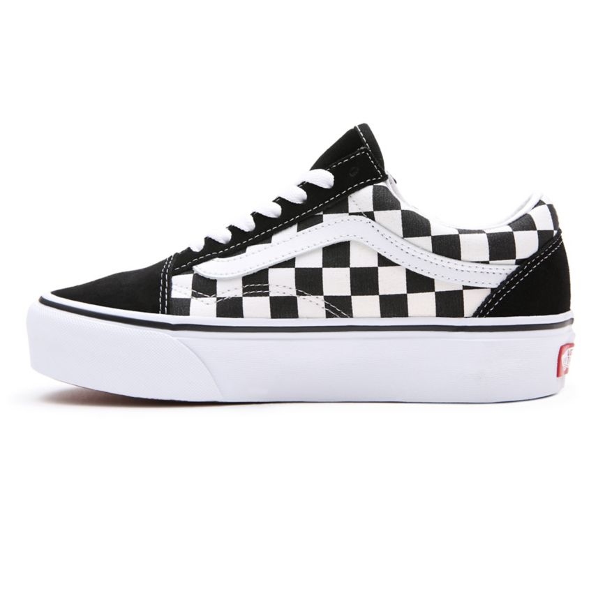 Vans Checkerboard Old Skool Platform Ayakkabi Siyah | VN639N7AA96