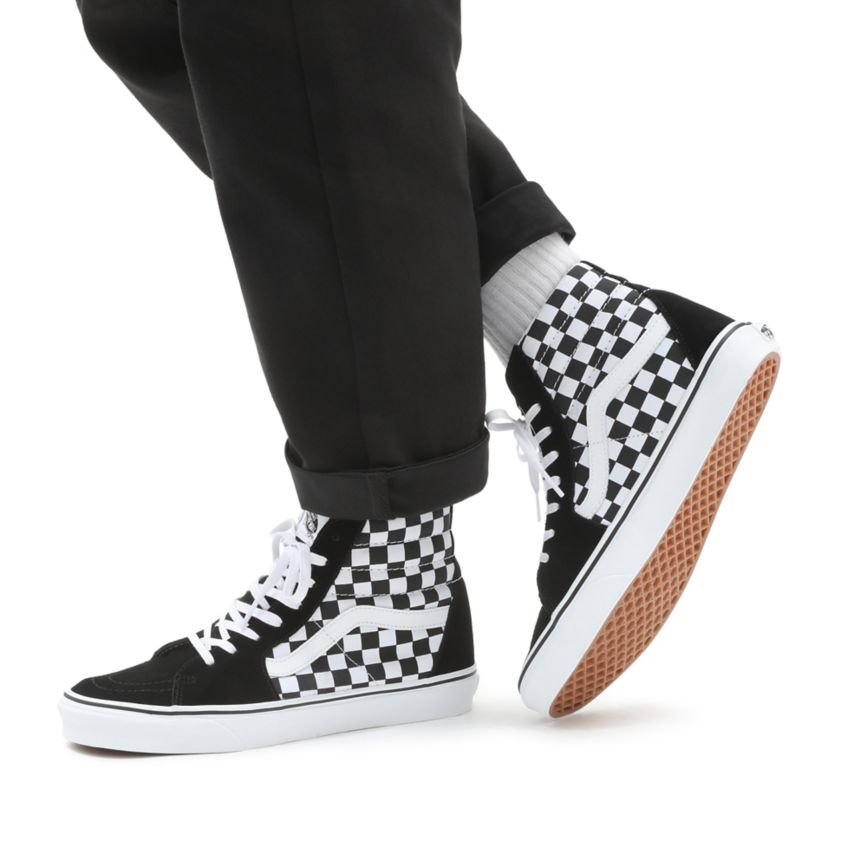 Vans Checkerboard SK8-Hi Ayakkabi Siyah | VN333Q4HA46