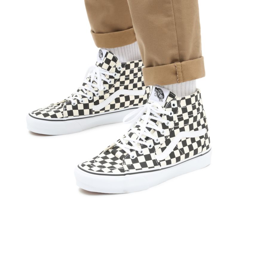 Vans Checkerboard Sk8-Hi Tapered Ayakkabi Siyah | VN646B3FQ48