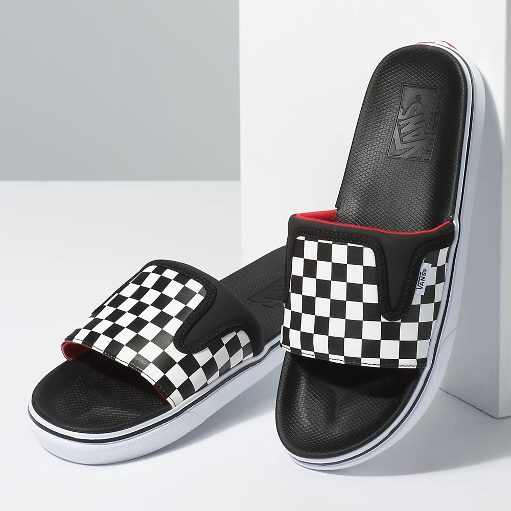 Vans Checkerboard Ultracush Terlik-On Siyah | VN154U2BJ47