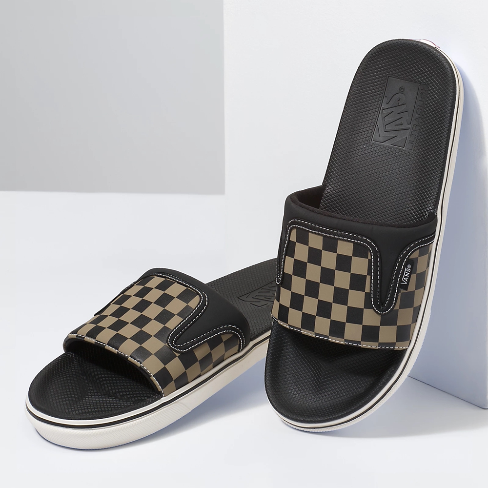 Vans Checkerboard Ultracush Terlik-On Siyah | VN661I4MW18