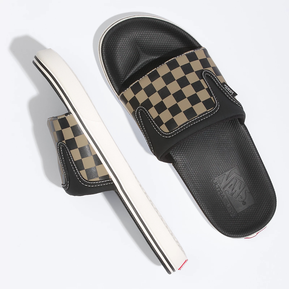 Vans Checkerboard Ultracush Terlik-On Siyah | VN985D2ZZ55