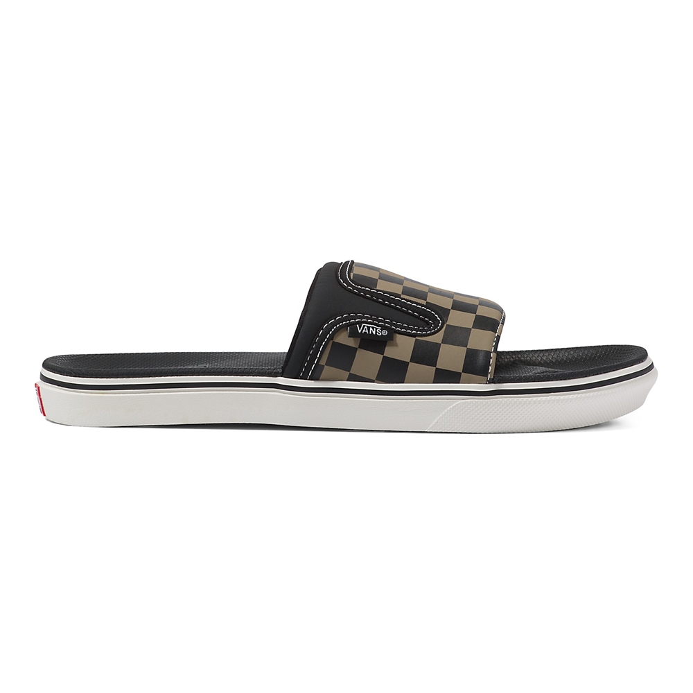 Vans Checkerboard Ultracush Terlik-On Siyah | VN985D2ZZ55