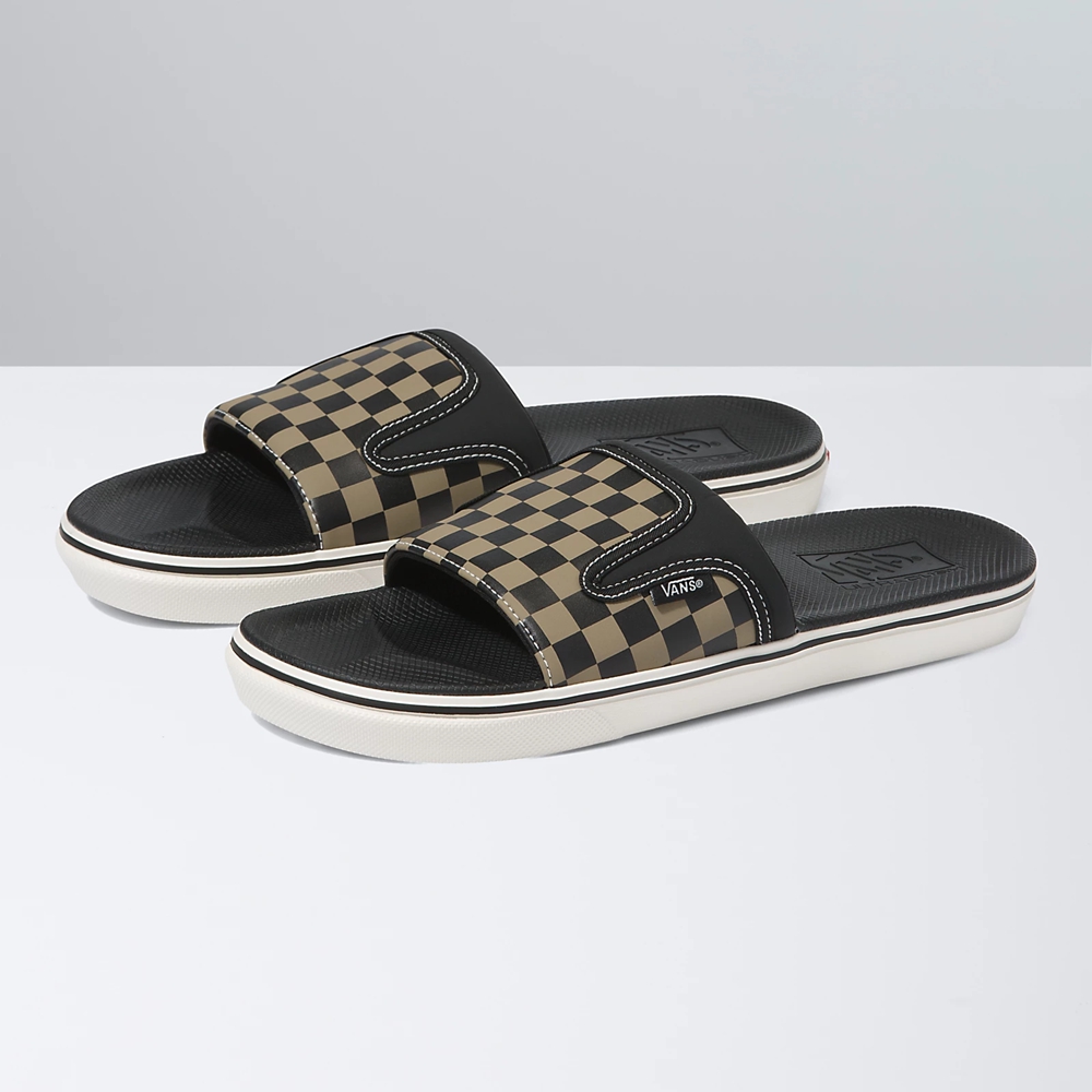 Vans Checkerboard Ultracush Terlik-On Siyah | VN985D2ZZ55
