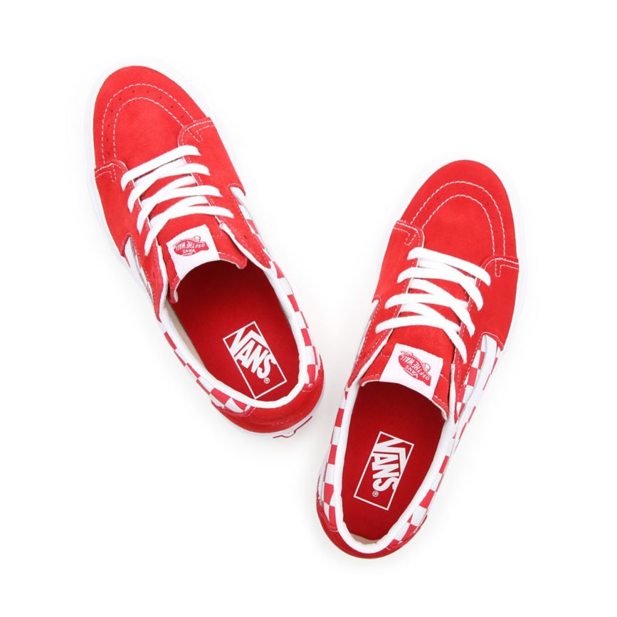 Vans Kanvas Süet SK8-Low Ayakkabi Kırmızı | VN032L2BV39