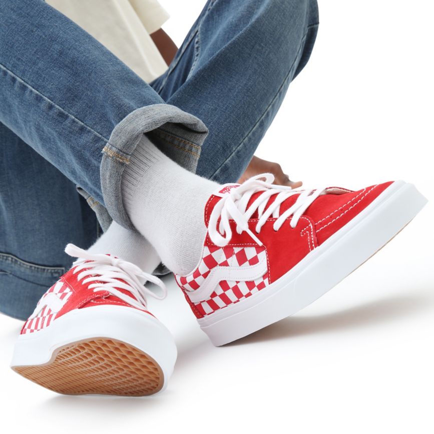 Vans Kanvas Süet SK8-Low Ayakkabi Kırmızı | VN032L2BV39