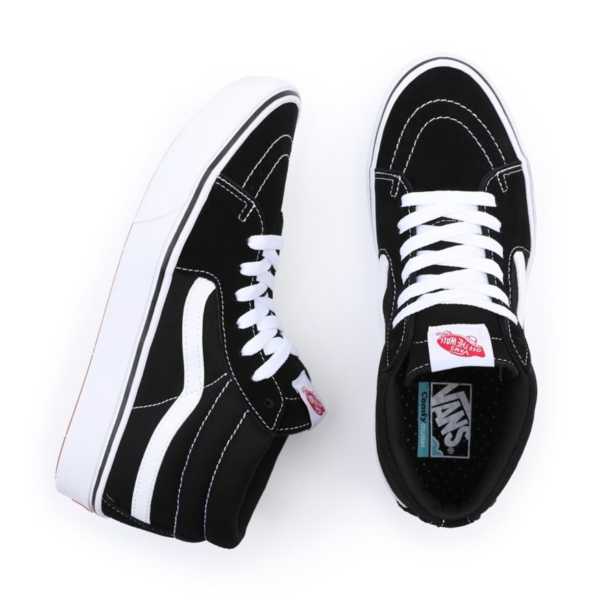 Vans Klasik ComfyCush Sk8-Mid Cut Ayakkabi Siyah | VN027M8NS14