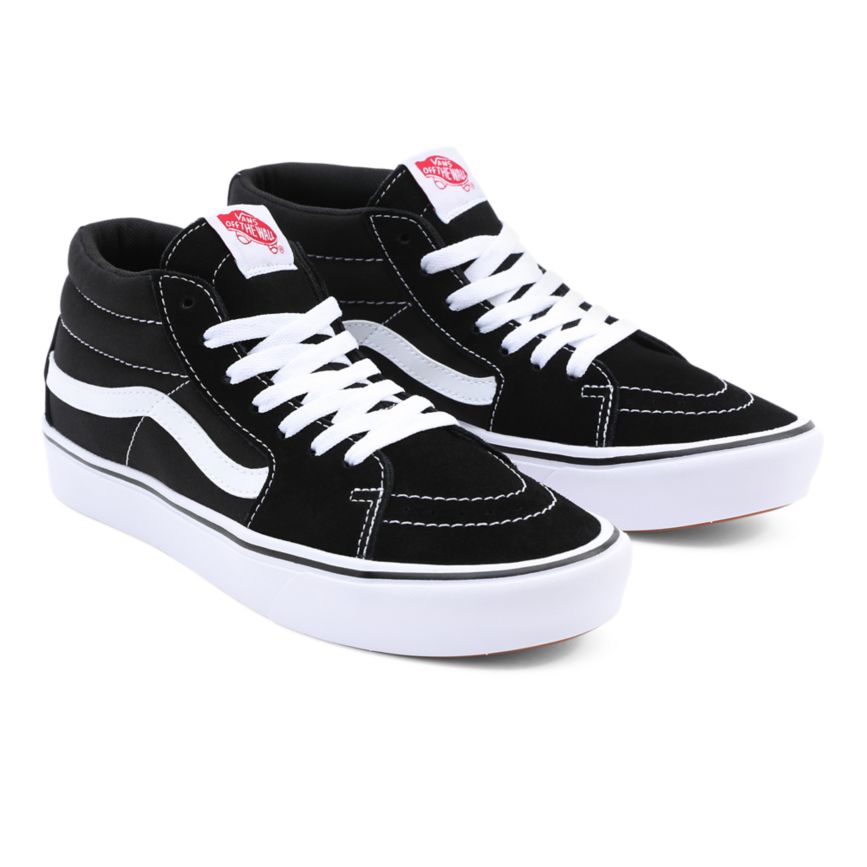Vans Klasik ComfyCush Sk8-Mid Cut Ayakkabi Siyah | VN027M8NS14