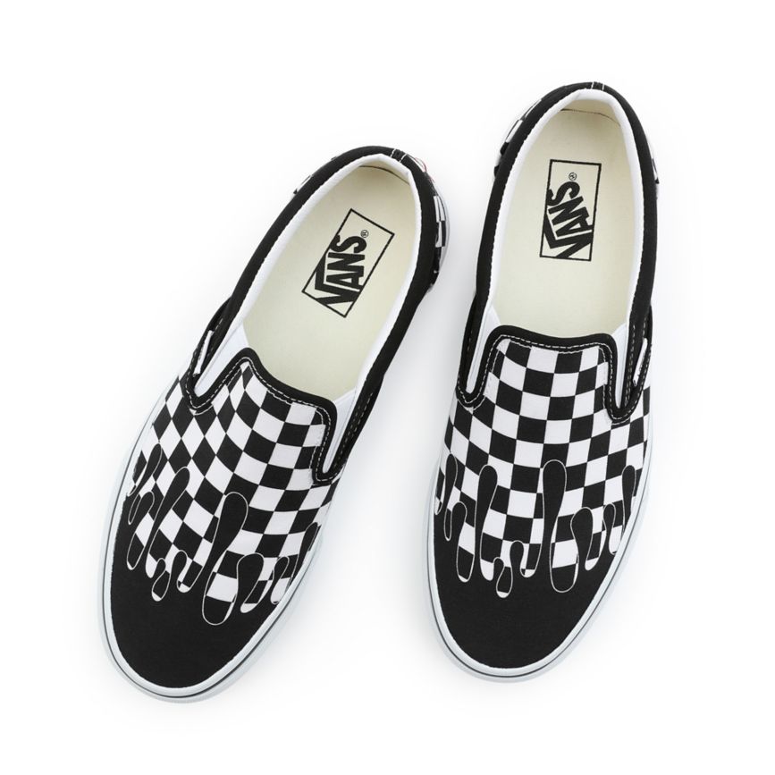 Vans Paint Drip Checkerboard Klasik Slip-On Ayakkabi Siyah | VN341V1CS45