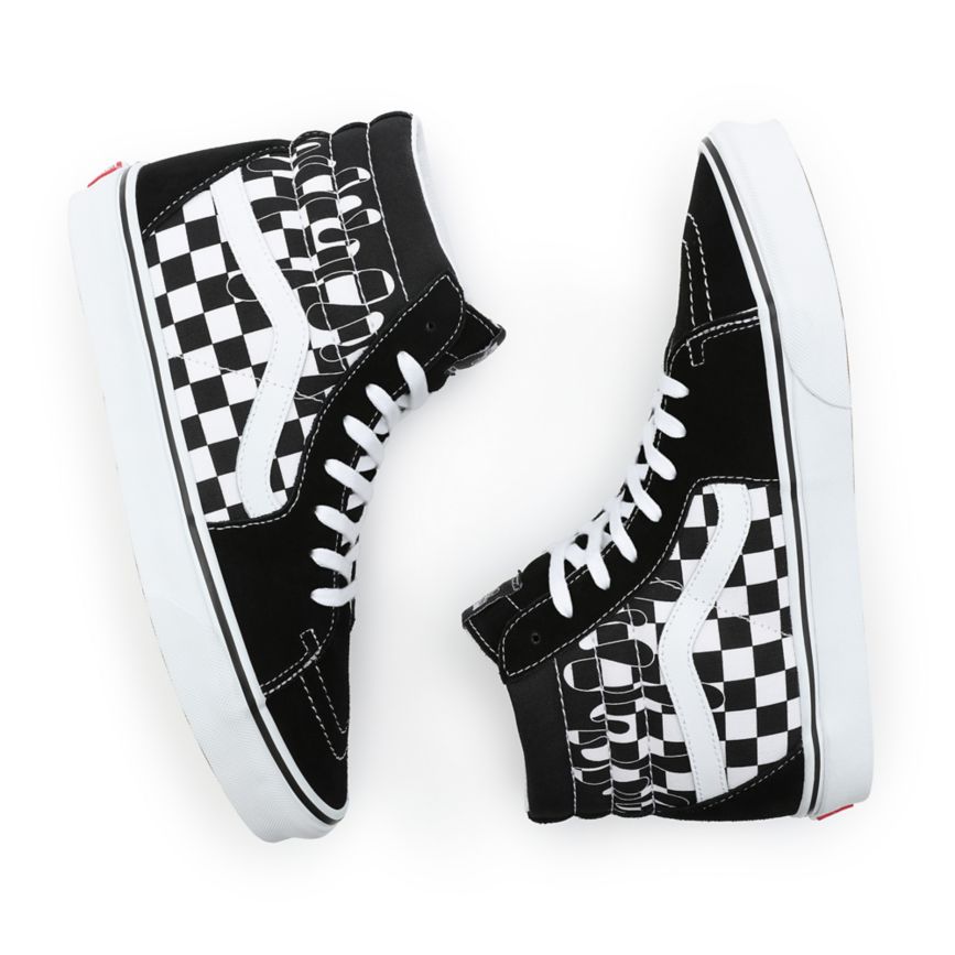 Vans Paint Drip Checkerboard Sk8-Hi Ayakkabi Siyah | VN013W9GG55