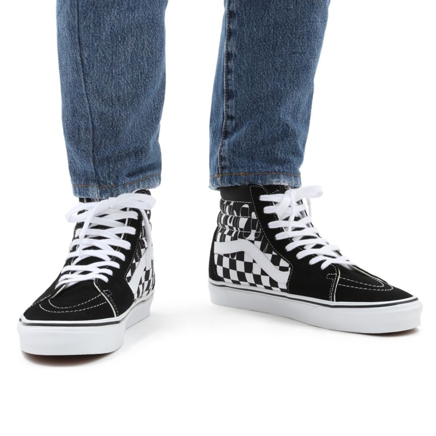 Vans Paint Drip Checkerboard Sk8-Hi Ayakkabi Siyah | VN013W9GG55
