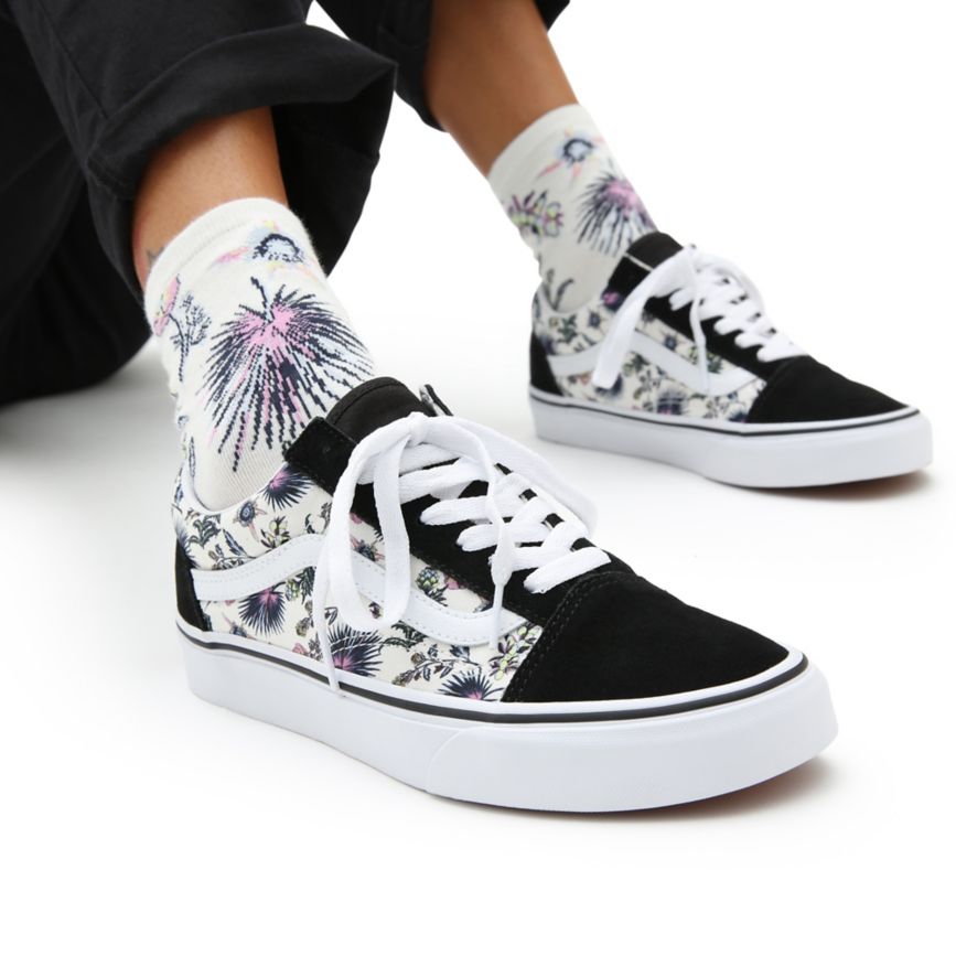 Vans Paradise Floral Old Skool Ayakkabi Siyah | VN763N4HH40