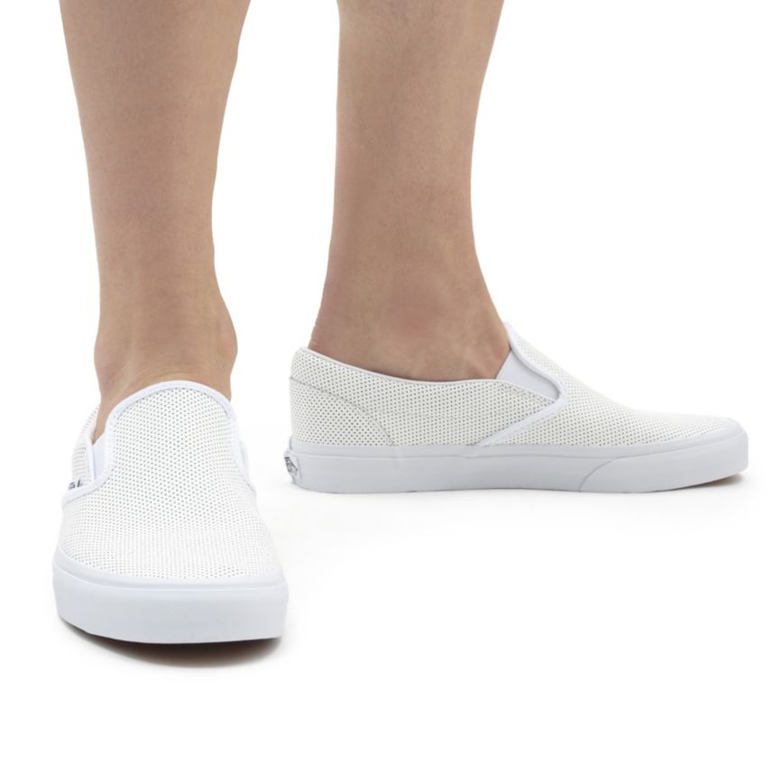Vans Perf Deri Klasik Slip-On Ayakkabi Beyaz | VN568V1VU86