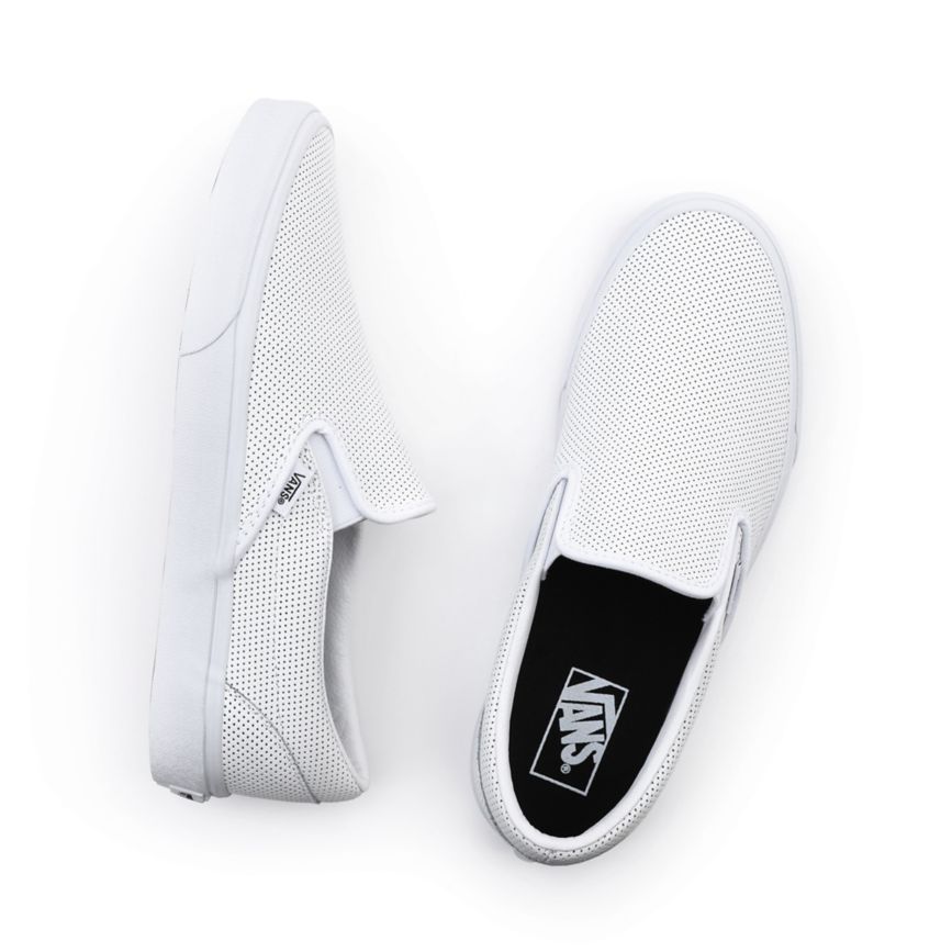 Vans Perf Deri Klasik Slip-On Ayakkabi Beyaz | VN953H9CS24