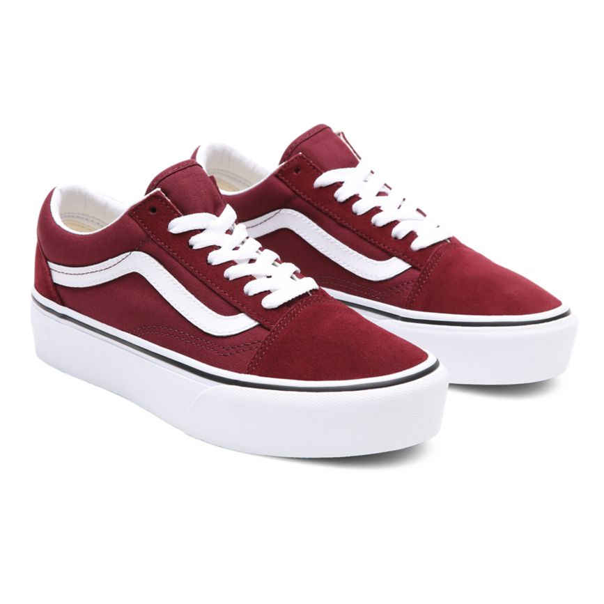 Vans Platform Old Skool Ayakkabi Bordo | VN590E0AV76