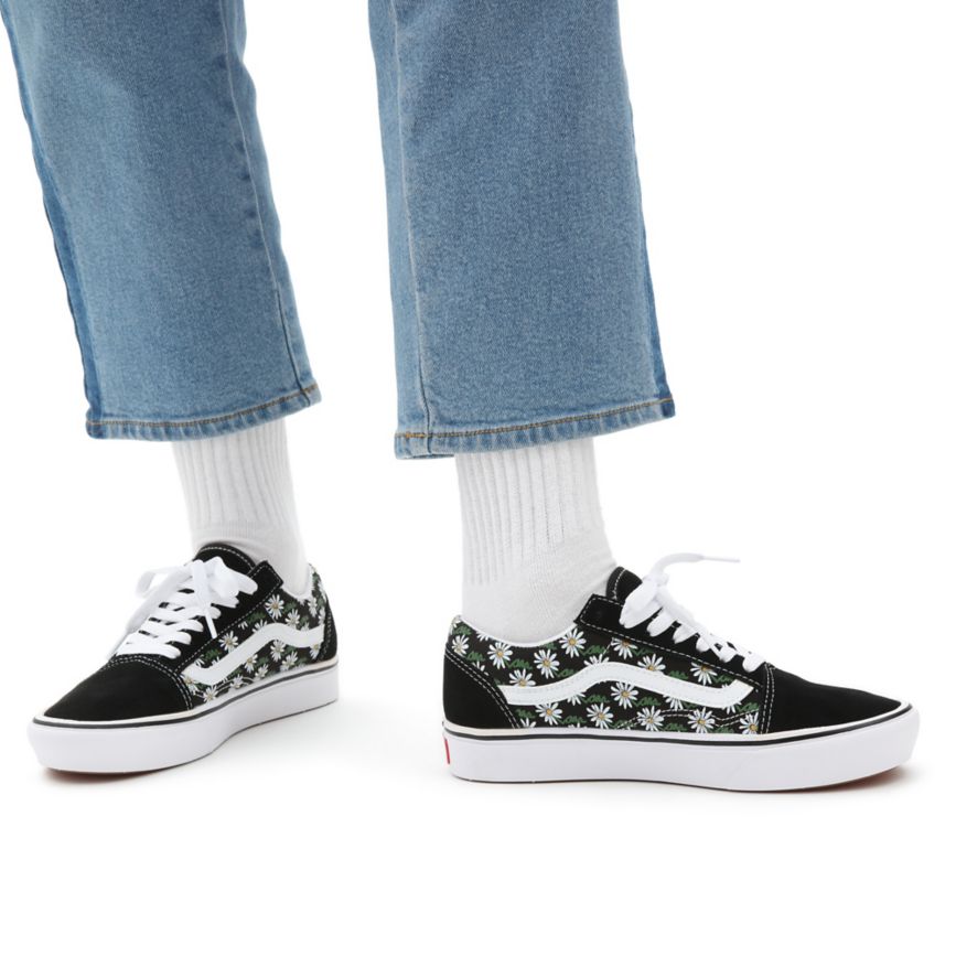 Vans Scribble Flower ComfyCush Old Skool Ayakkabi Siyah | VN441O8KZ66
