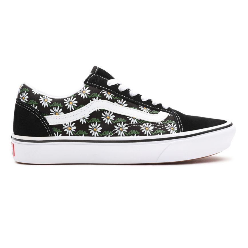 Vans Scribble Flower ComfyCush Old Skool Ayakkabi Siyah | VN441O8KZ66