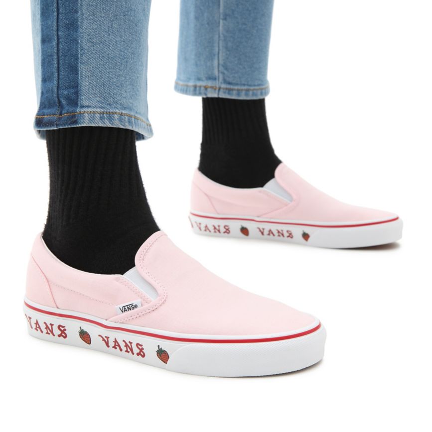 Vans Sidewall Print Klasik Slip-On Ayakkabi Pembe | VN128M7BX71