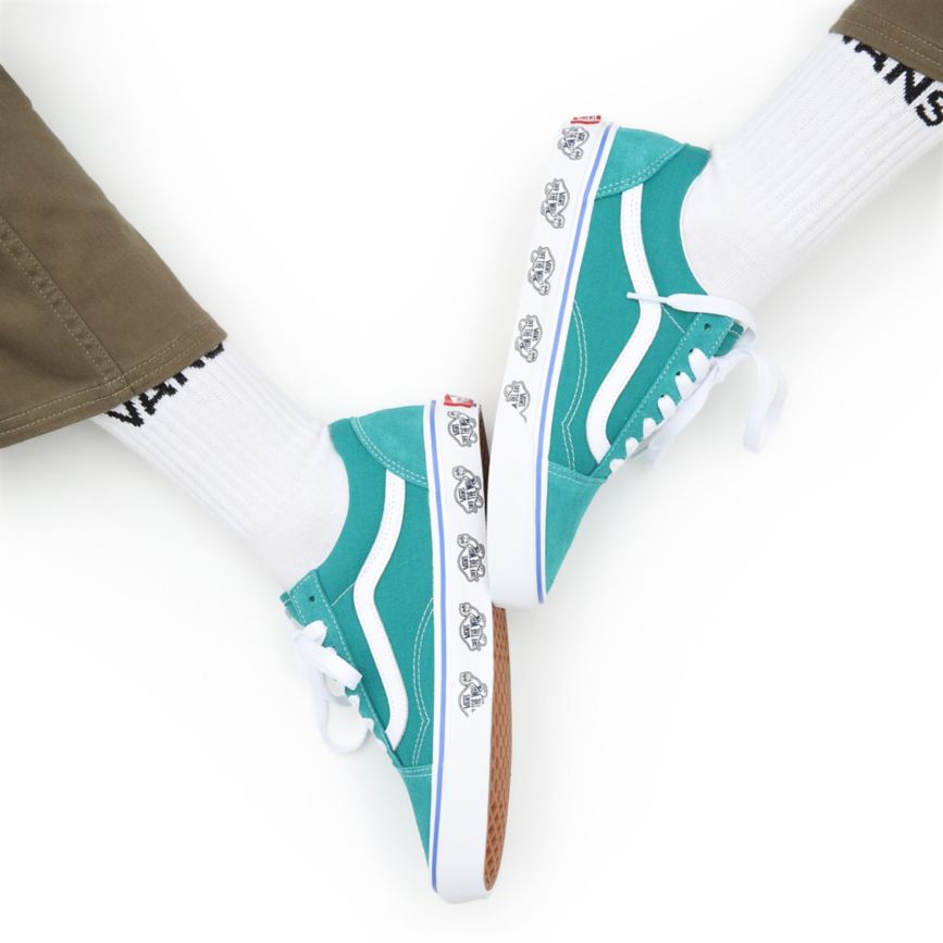 Vans Sidewall Print Old Skool Ayakkabi Turkuaz | VN539V0VR64