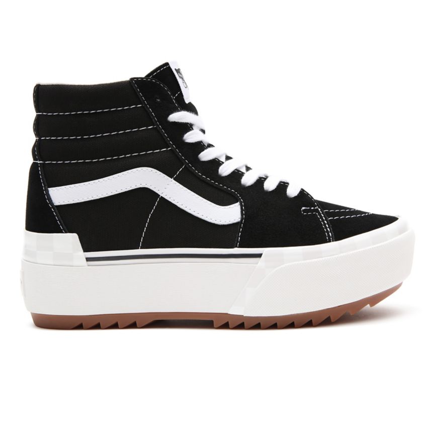 Vans Süet Kanvas Sk8-Hi Stacked Ayakkabi Siyah | VN938I0MN81