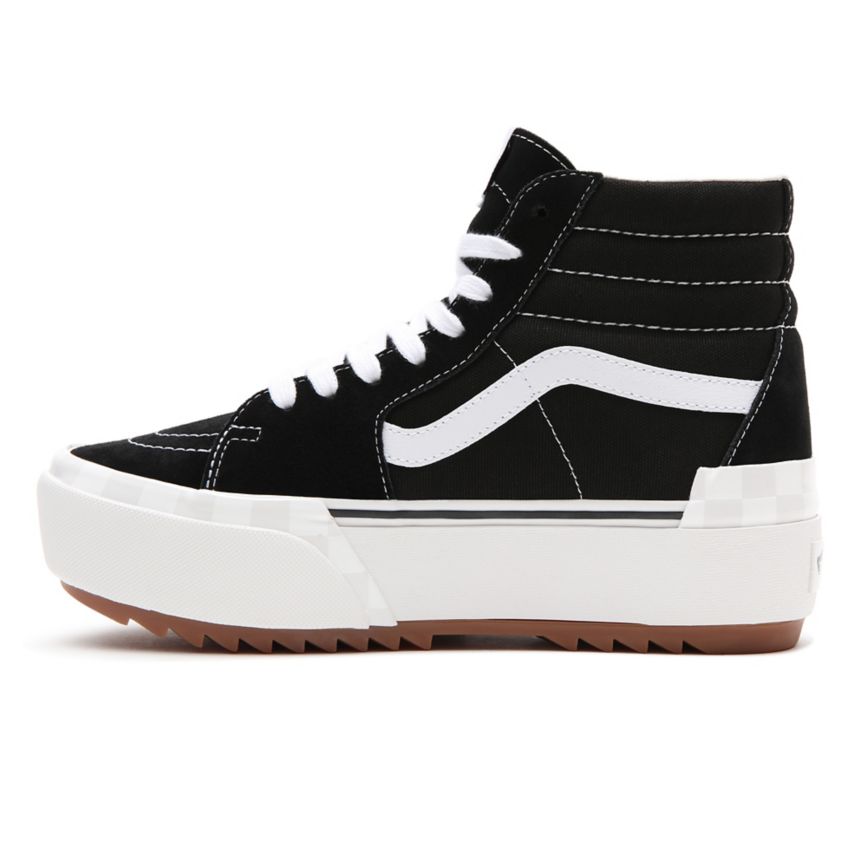 Vans Süet Kanvas Sk8-Hi Stacked Ayakkabi Siyah | VN938I0MN81