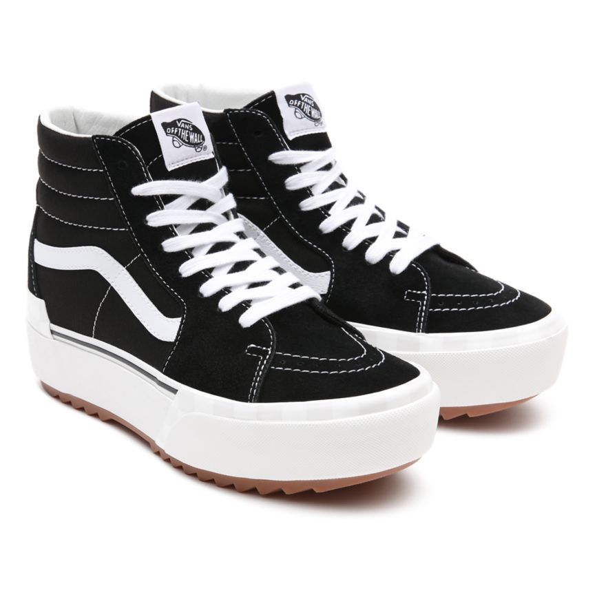 Vans Süet Kanvas Sk8-Hi Stacked Ayakkabi Siyah | VN938I0MN81