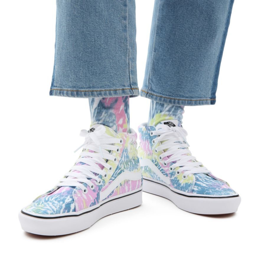 Vans Tie-Dye ComfyCush SK8-Hi Ayakkabi Renkli | VN028R4CL18