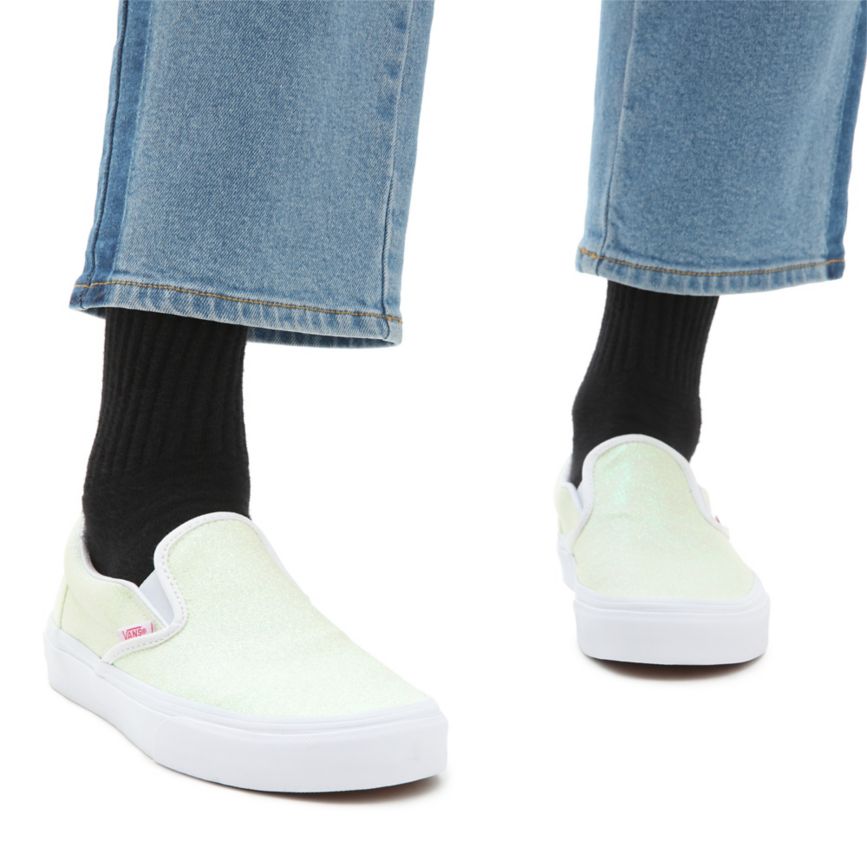 Vans UV Glitter Klasik Slip-On Ayakkabi Beyaz | VN398F0PD08
