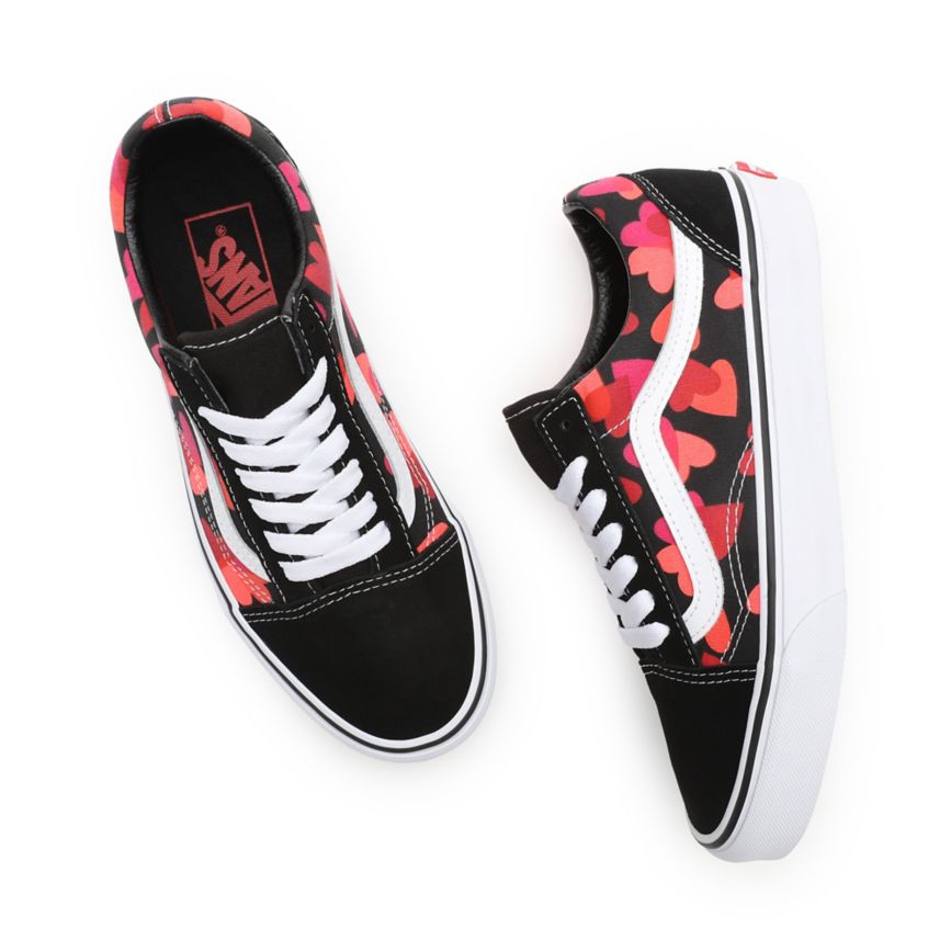 Vans Valentines Hearts Old Skool Ayakkabi Siyah | VN076T9QA17