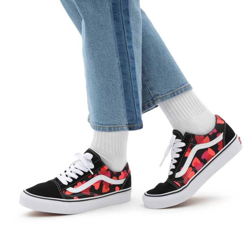 Vans Valentines Hearts Old Skool Ayakkabi Siyah | VN076T9QA17