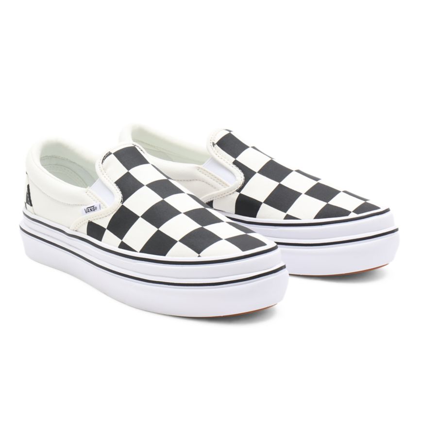 Vans Big Classics Checker Super ComfyCush Slip-On Ayakkabi Beyaz | VN223Q1TK39