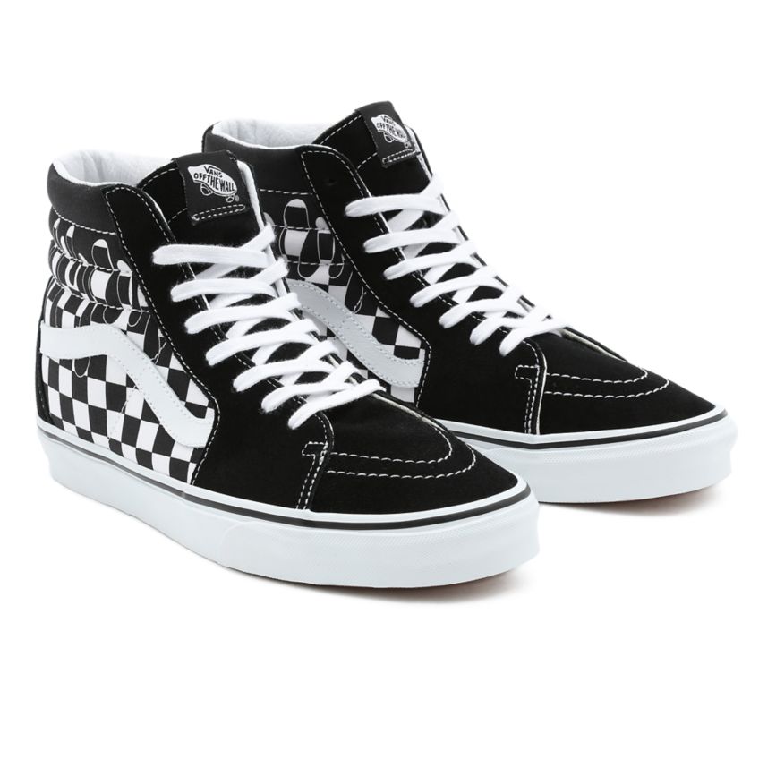Vans Paint Drip Checkerboard Sk8-Hi Ayakkabi Siyah | VN475V4UN49