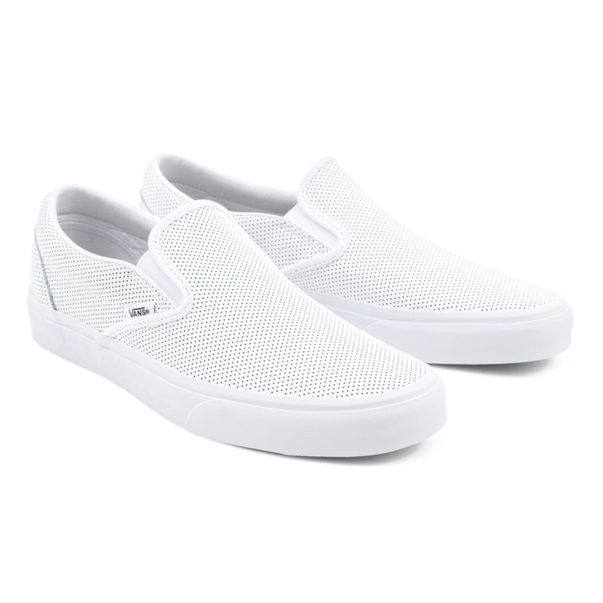 Vans Perf Deri Klasik Slip-On Ayakkabi Beyaz | VN953H9CS24