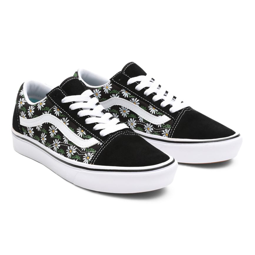 Vans Scribble Flower ComfyCush Old Skool Ayakkabi Siyah | VN441O8KZ66