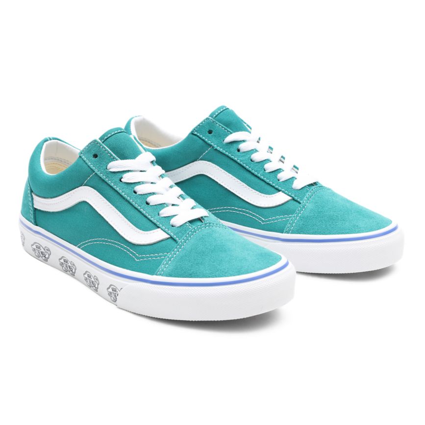 Vans Sidewall Print Old Skool Ayakkabi Turkuaz | VN385F6CX08