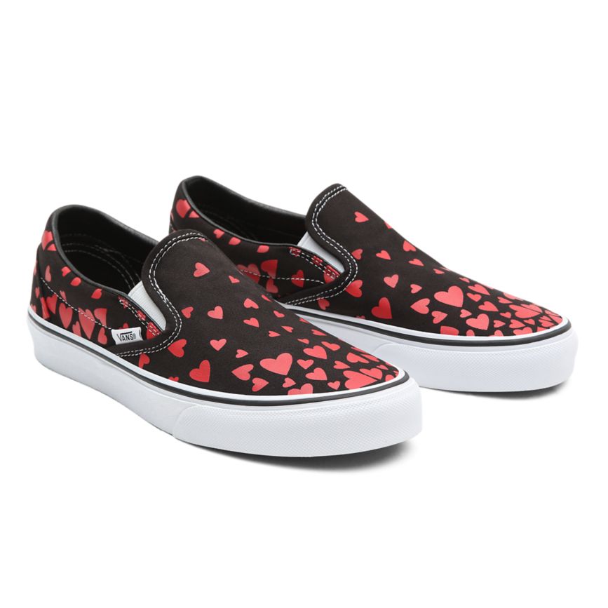 Vans Valentines Hearts Klasik Slip-On Ayakkabi Siyah | VN194I5QF42